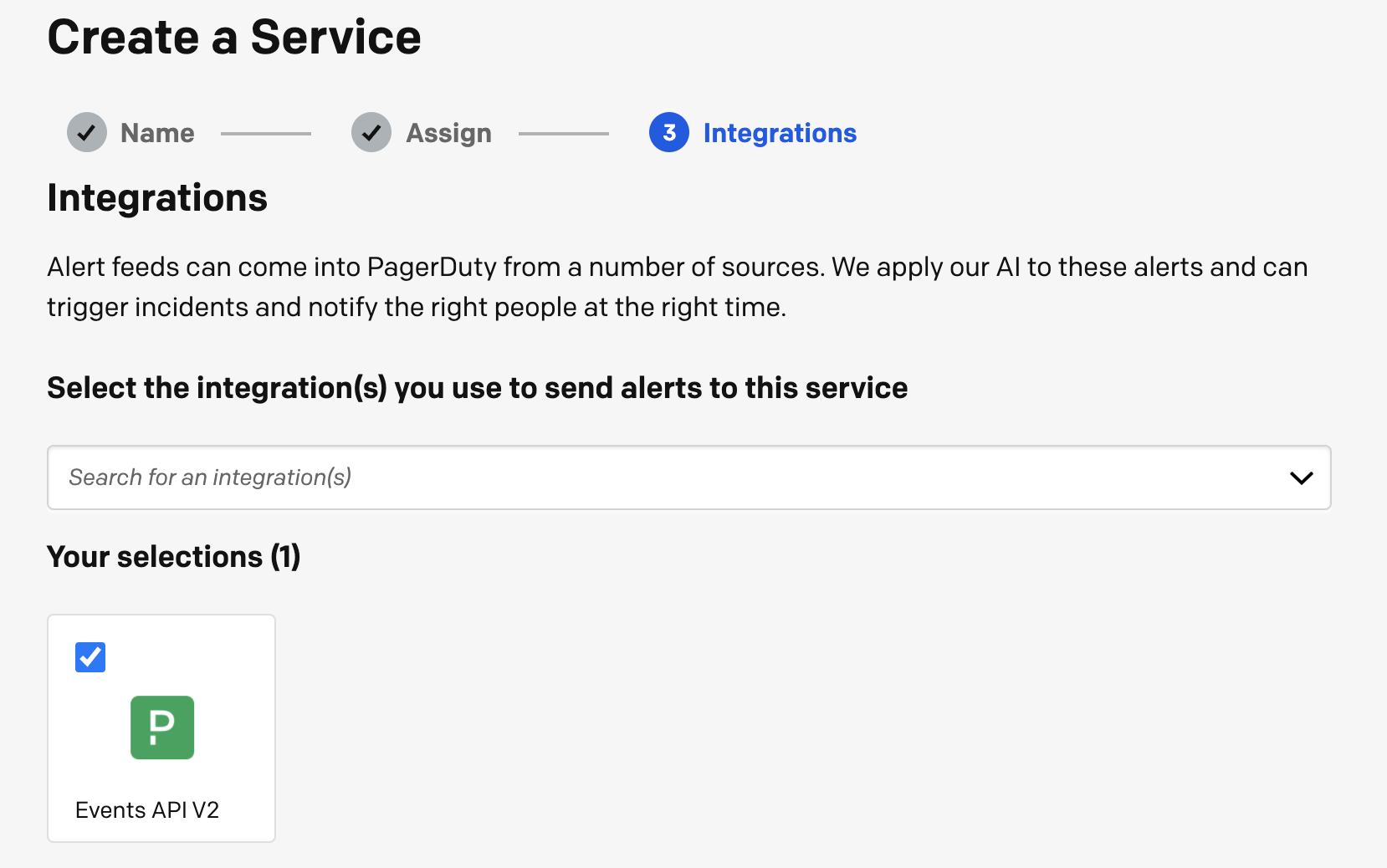 Add the Events API v2 integration